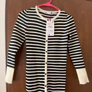 Zara Striped Midi Long-sleeve dress